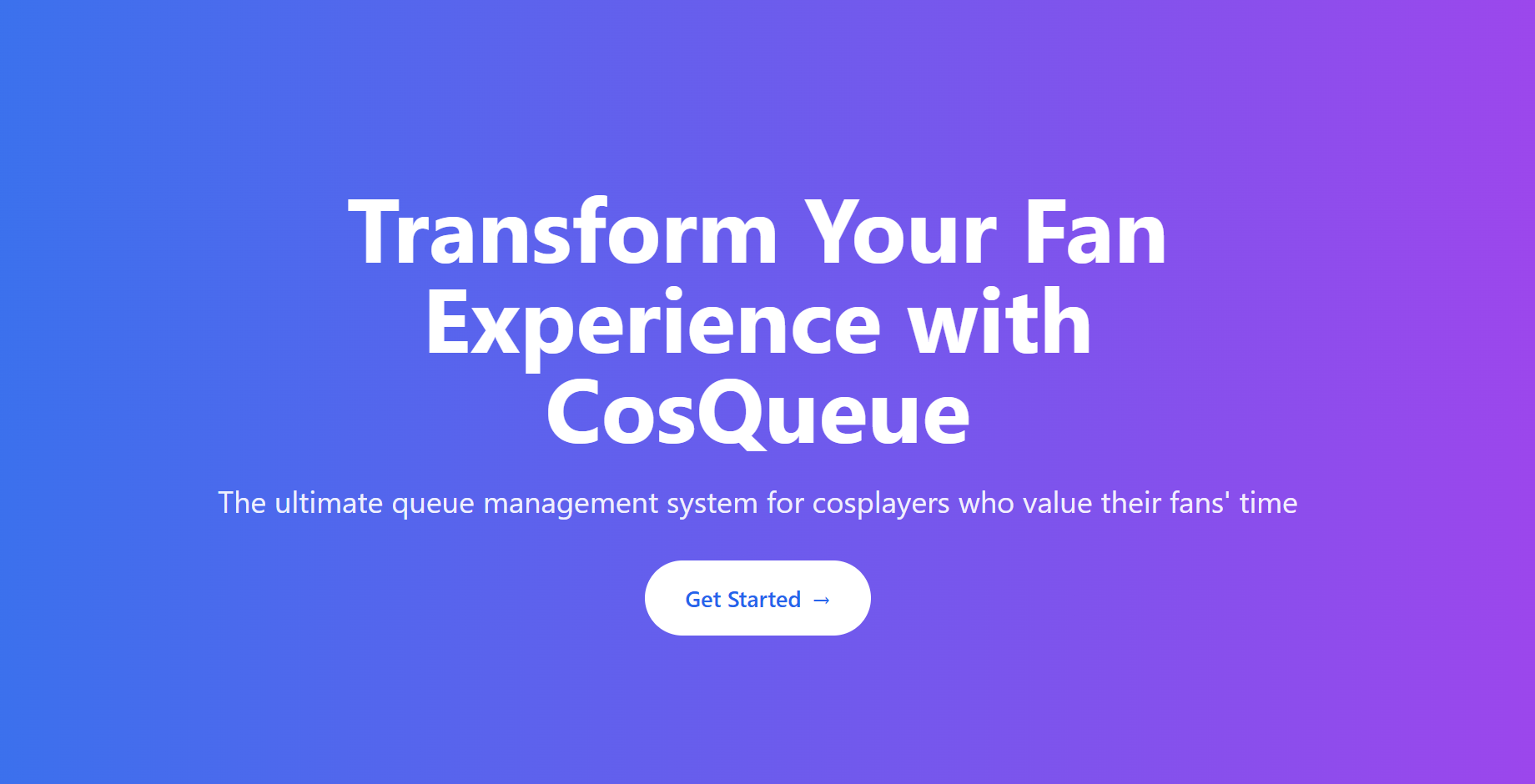 Cosplayer Queue System